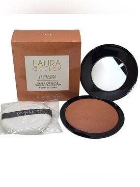Laura Geller Double Take Foundation Baked Versatile Powder NIB Deep
